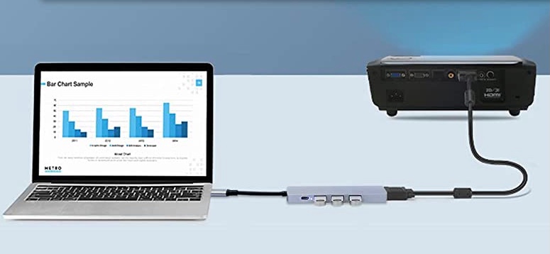 Value Multiport adaptér USB C(M) -> HDMI A(F), 3x USB3.0 - 3