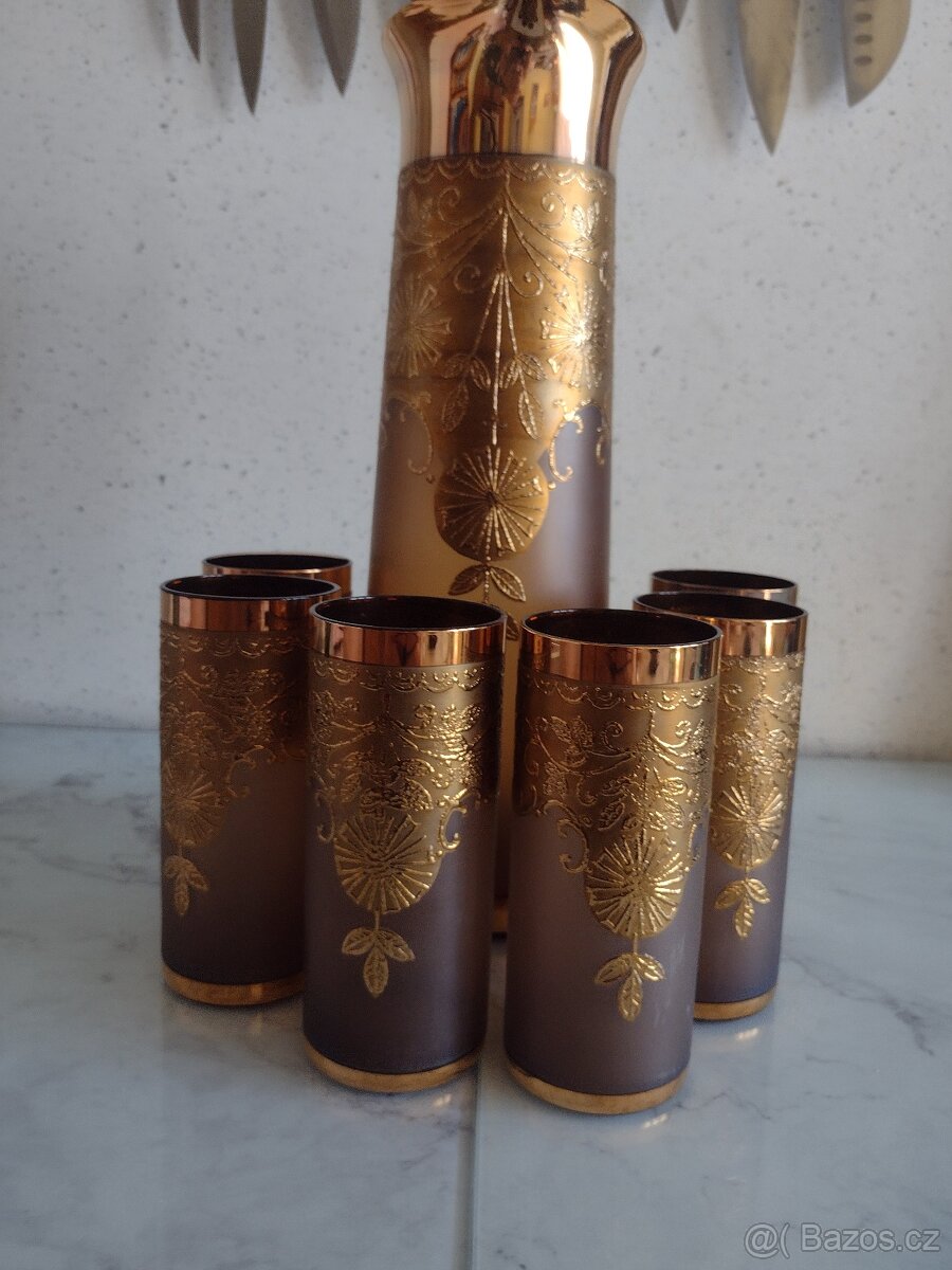LUXUSNÍ ZLACENÁ SOUPRAVA BOHEMIA - 3