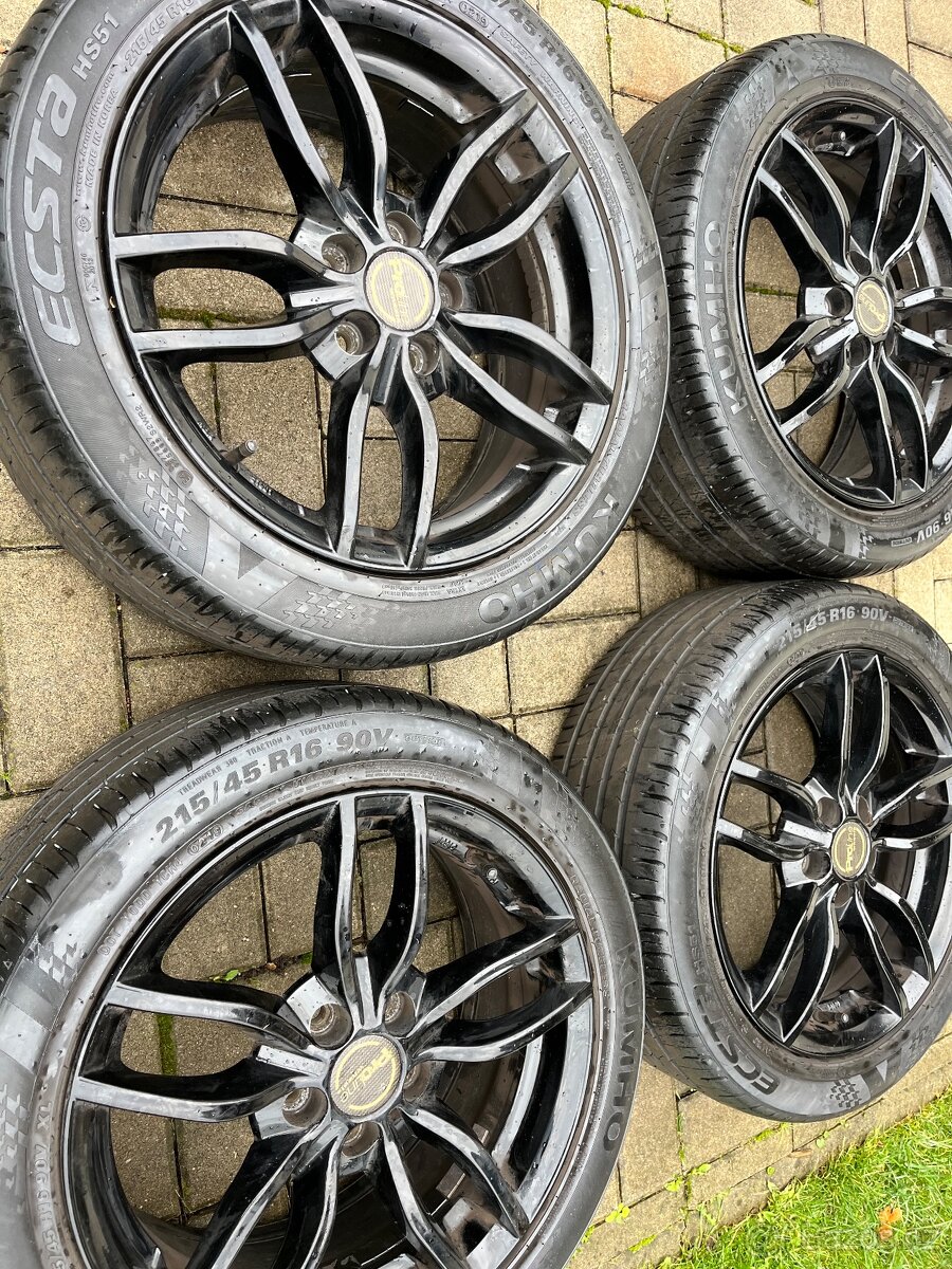 4x litá kola 5x100 R16, letní pneu 70% - 3