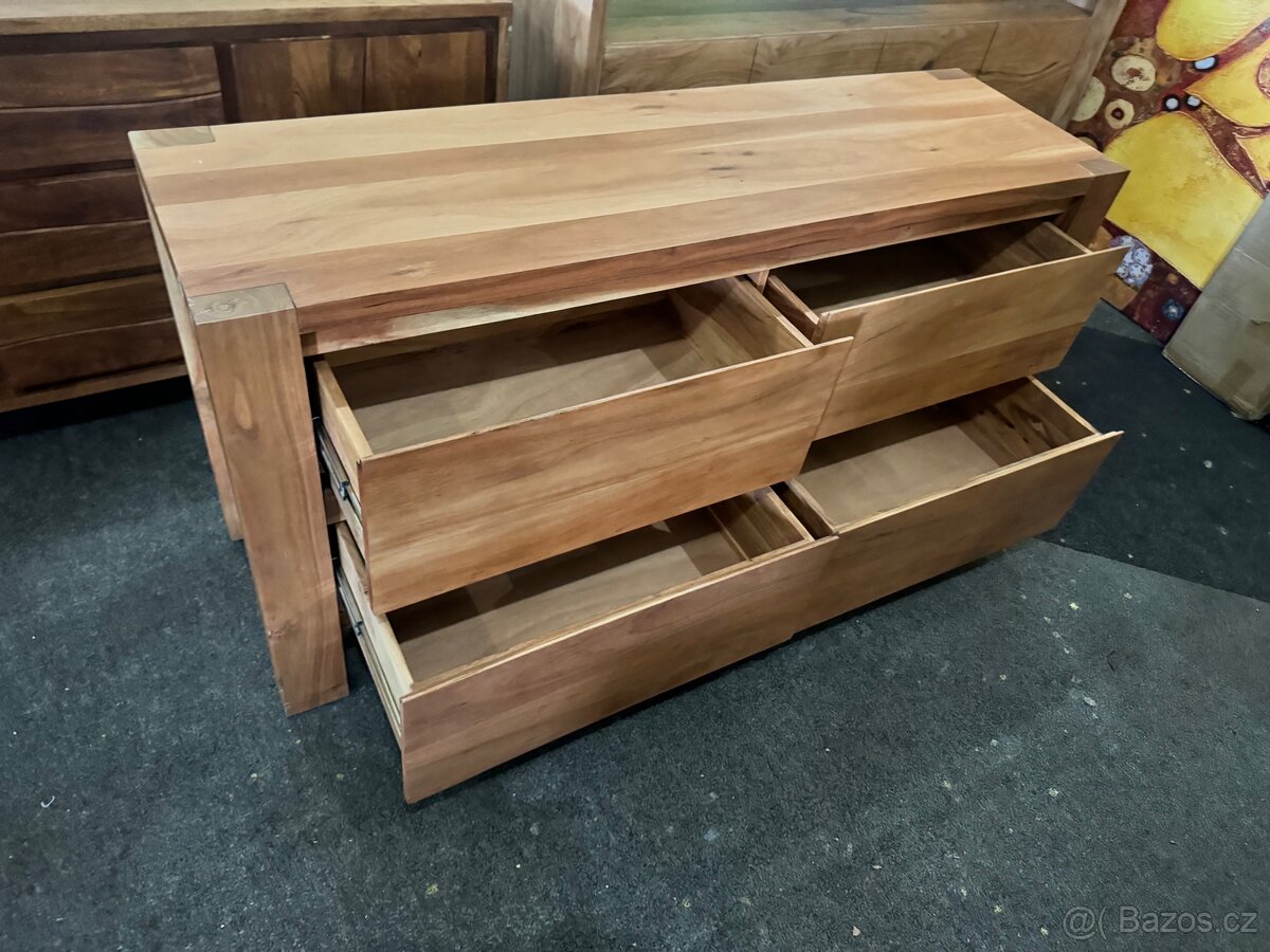 Krásná NOVÁ šuplíková Komoda Philon přírodní akát - 3