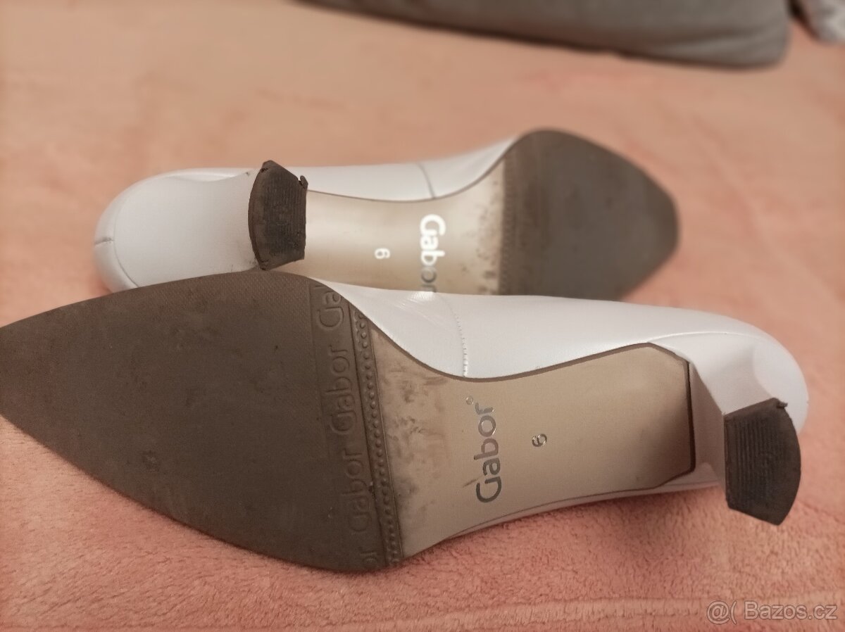 Krémové bílé lodičky Gabor vel 40 - 3