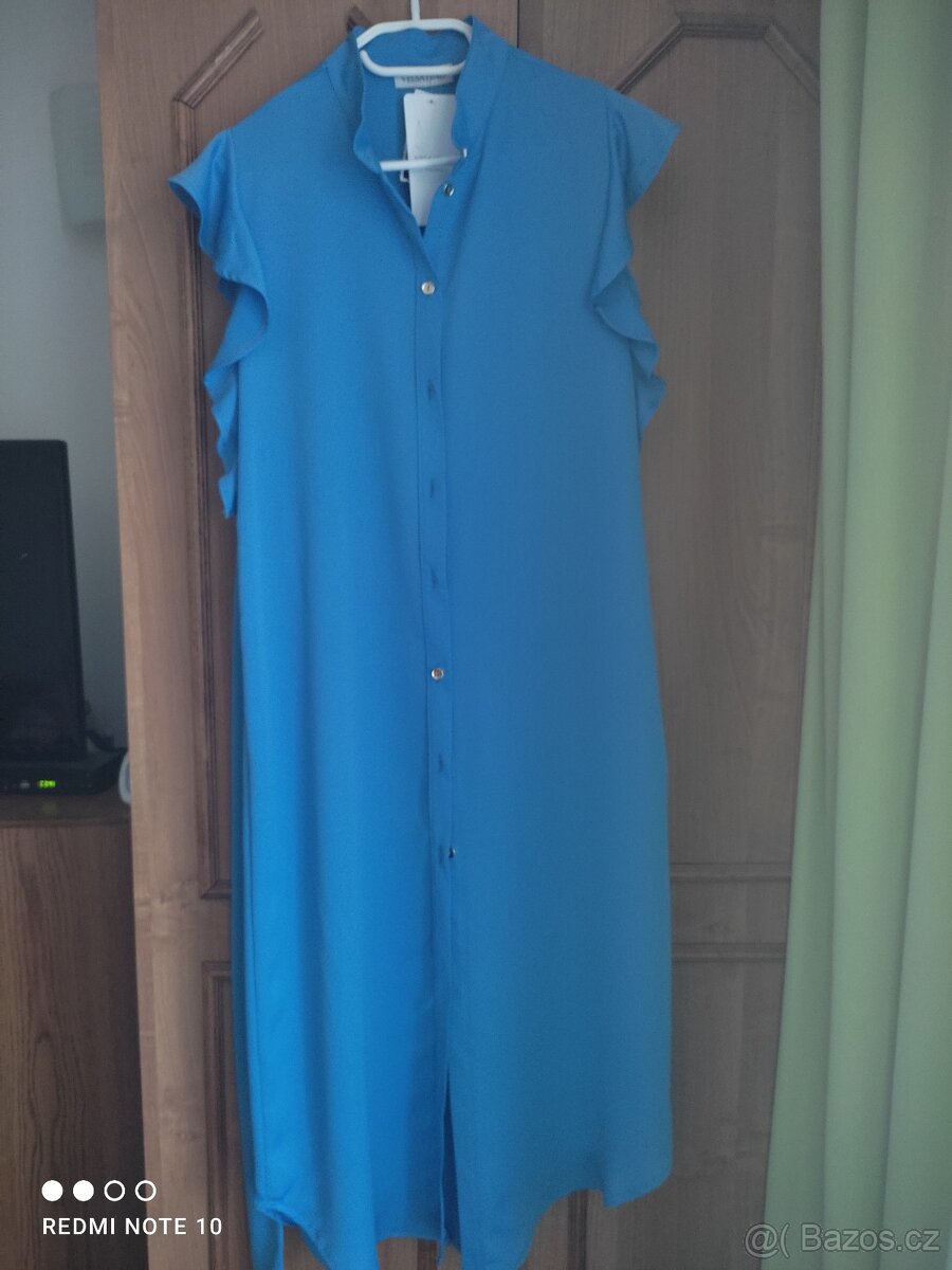 Ľahučké splývavé midi šaty s opaskom - 3