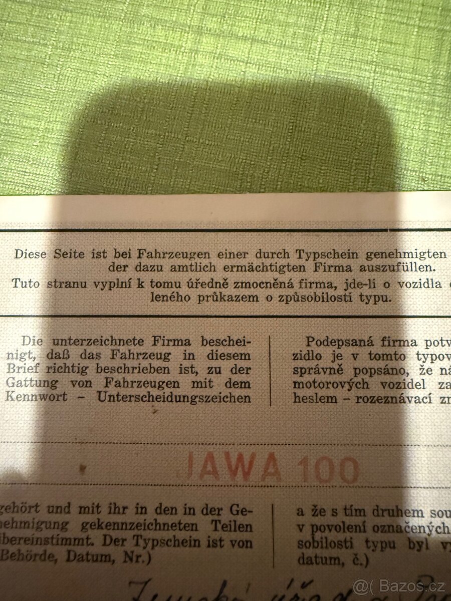 Jawa robot typově osvědčení technický průkaz - 3
