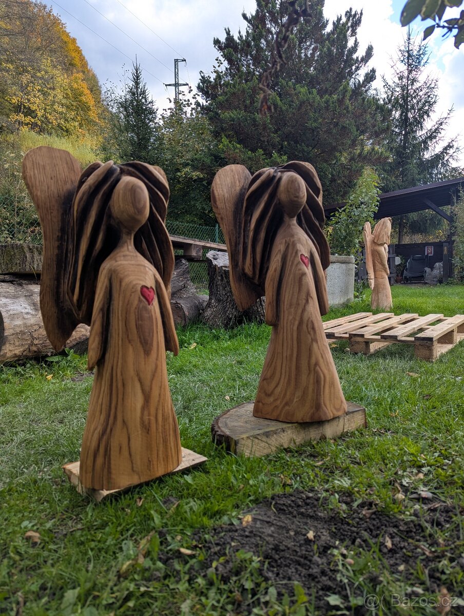 Dřevěná socha - Andělka - 3