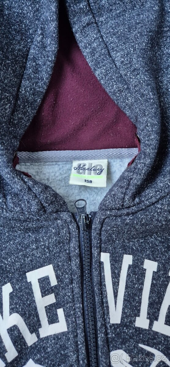 Šedá zateplená mikina vel. 158 - 3