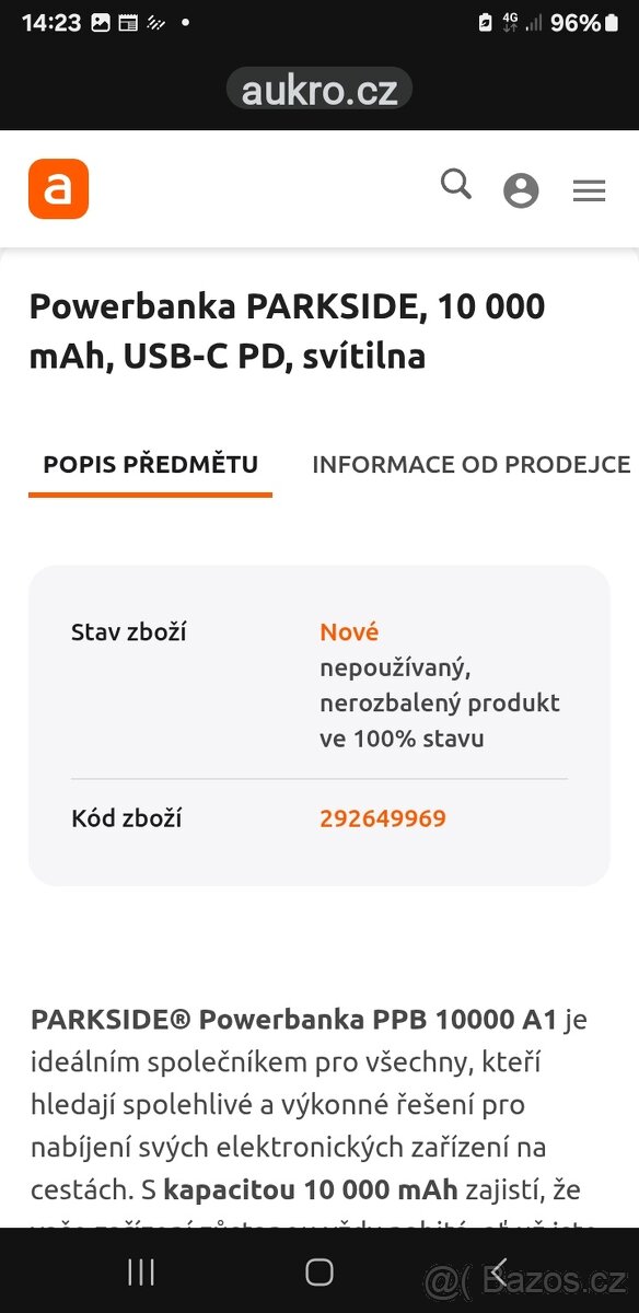 Powerbanka parkside 10 000ah - 3