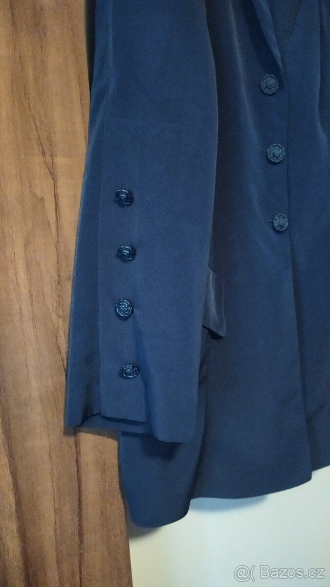 krásné tmavě modré dámské sako - 3