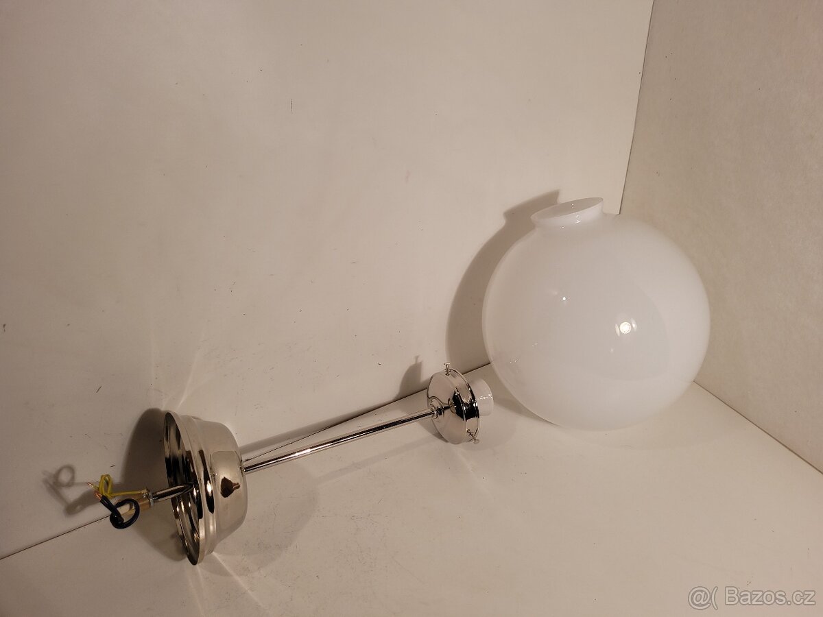 1x lustr z poniklované mosazi, velká bílá koule, až 4 ks - 3