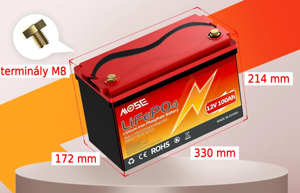 LiFePo4 baterie 12V 100Ah s BMS - 3