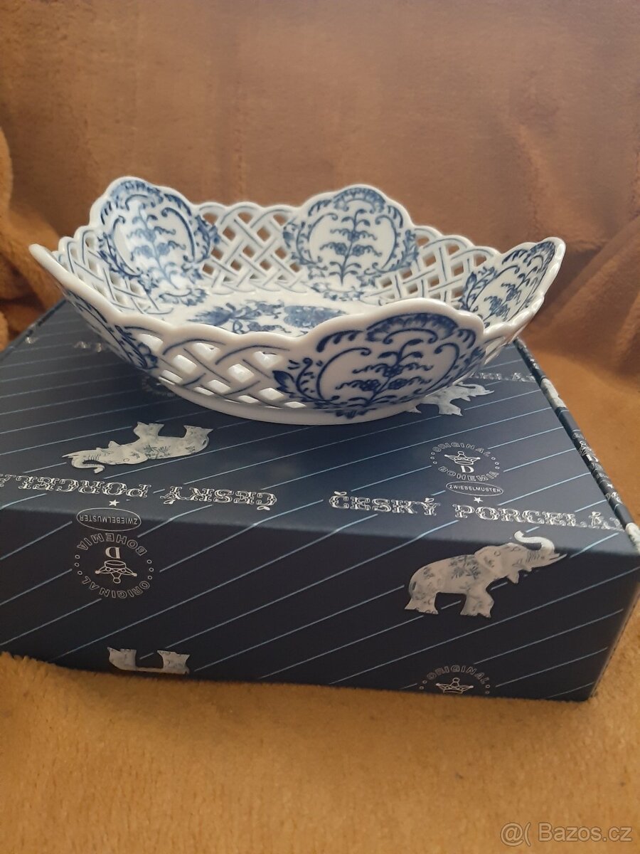 Nová mísa 5-ti hranná prolamovaná 19 cm, Cibulák - 3