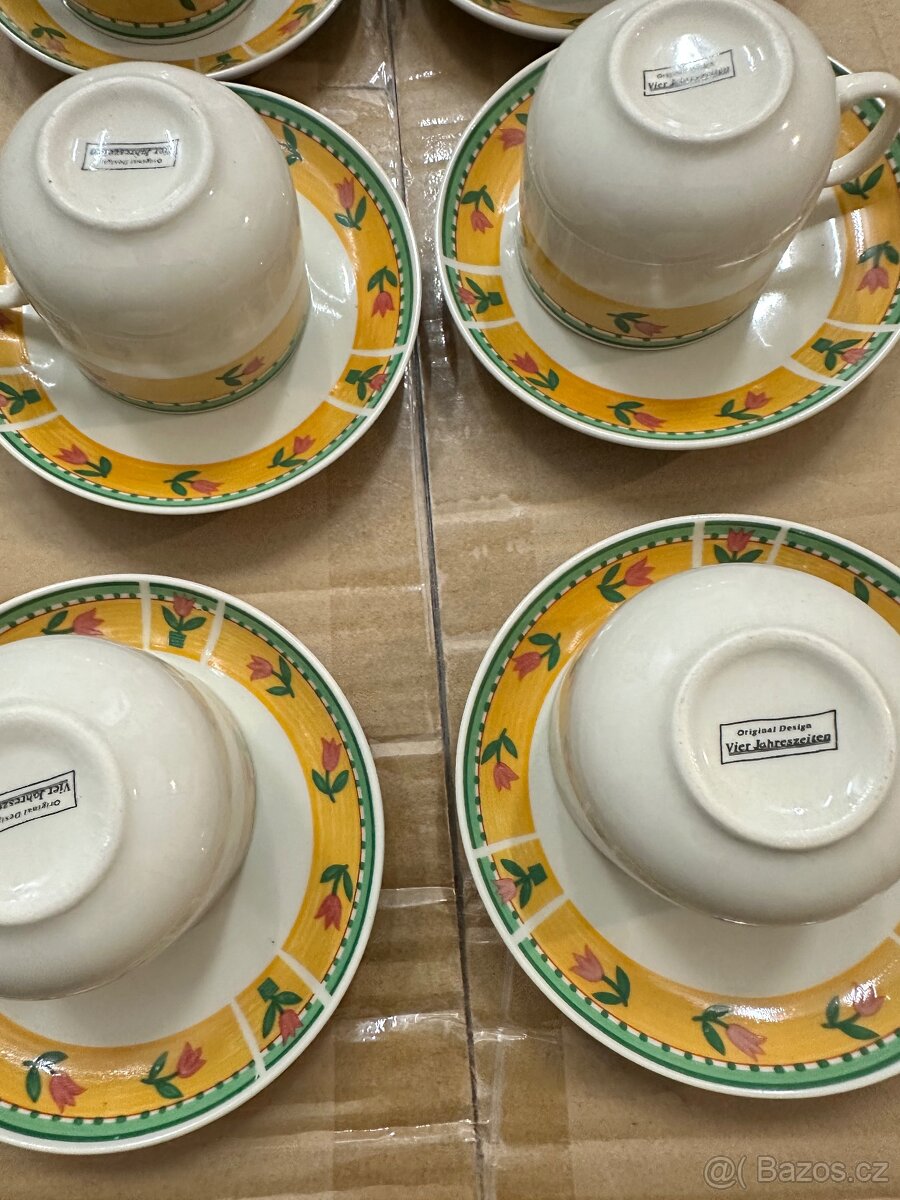 Sada hrnečků s podšálky Vier Jahreszeiten - 3