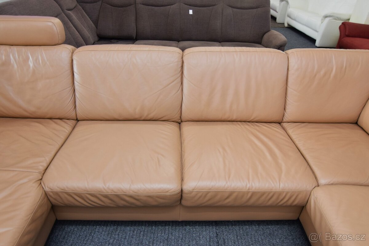 Sedací souprava tvaru U - kůže - SLEVA - 3