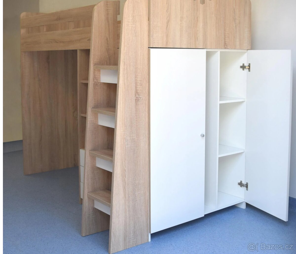 Dětská Multifunkční patrová postel + mantinel+ matrace - 3