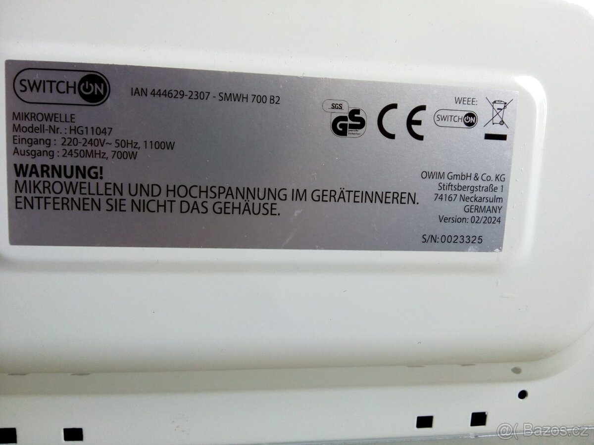 Mikrovlnná trouba Switchon NOVÁ - 3