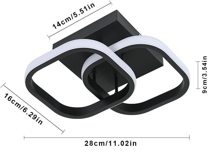 Moderní LED svítidlo - černé/bílé - čtverce - 3