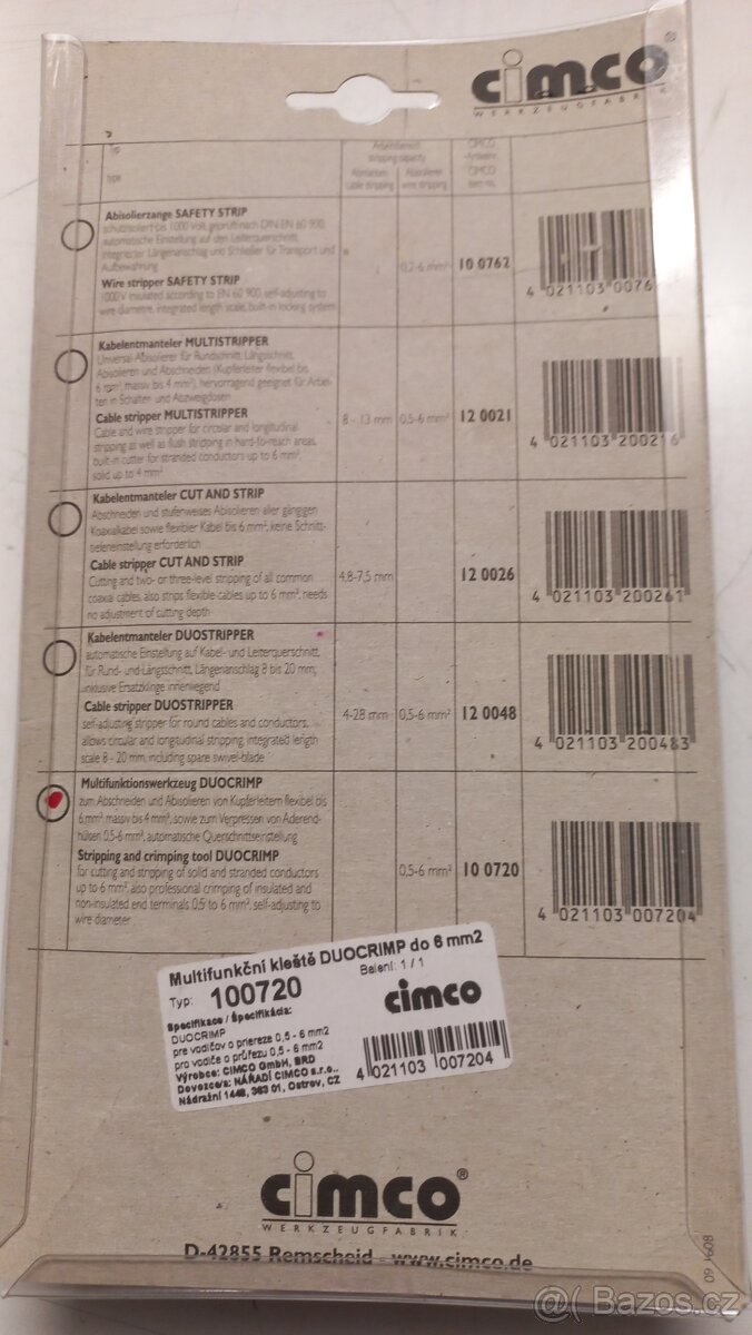 Cimco 100720 multifunkční odizolovací kleště Duocrimp - 3