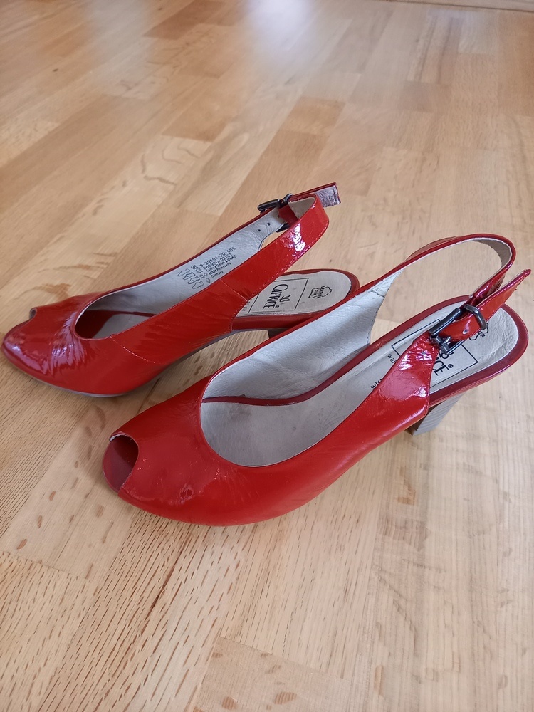 Červené sandály kožené 38,5 - 3