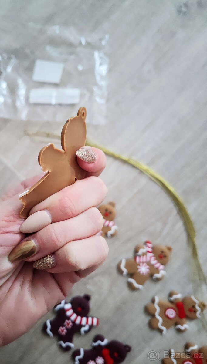 12x vánoční ozdoba- perníček, perník - 3