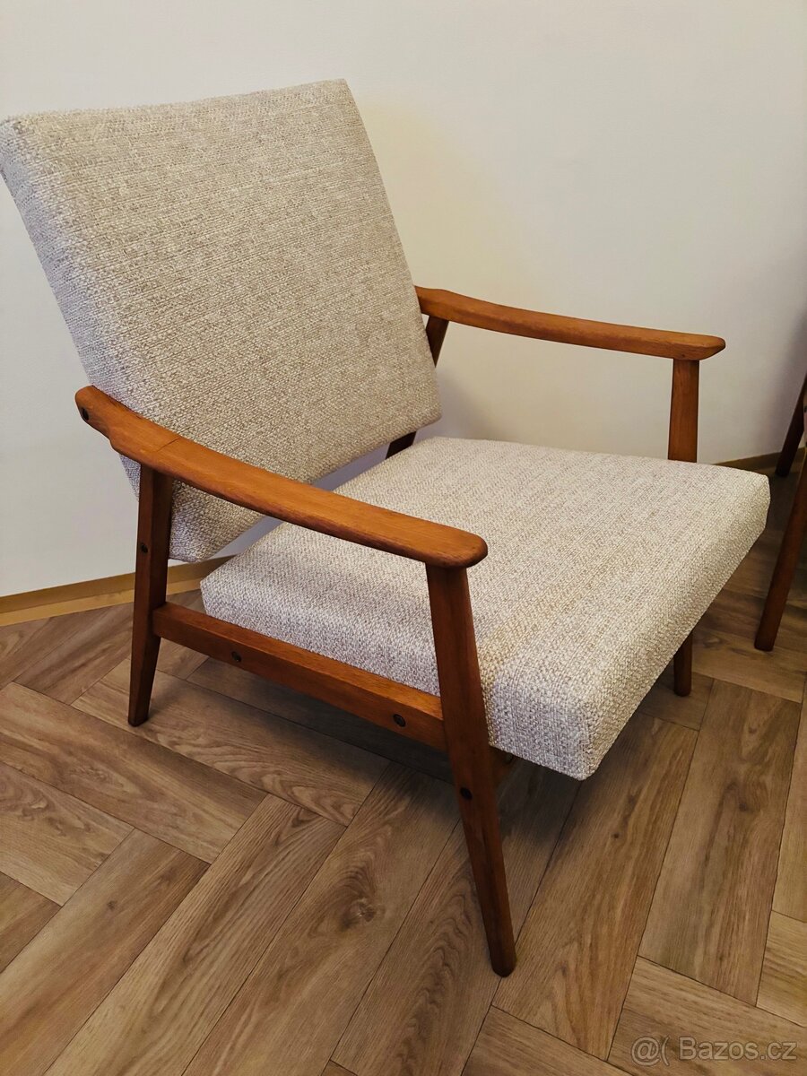 2 Křesla Brusel 60. léta PO RENOVACI (bez stolku) - 3