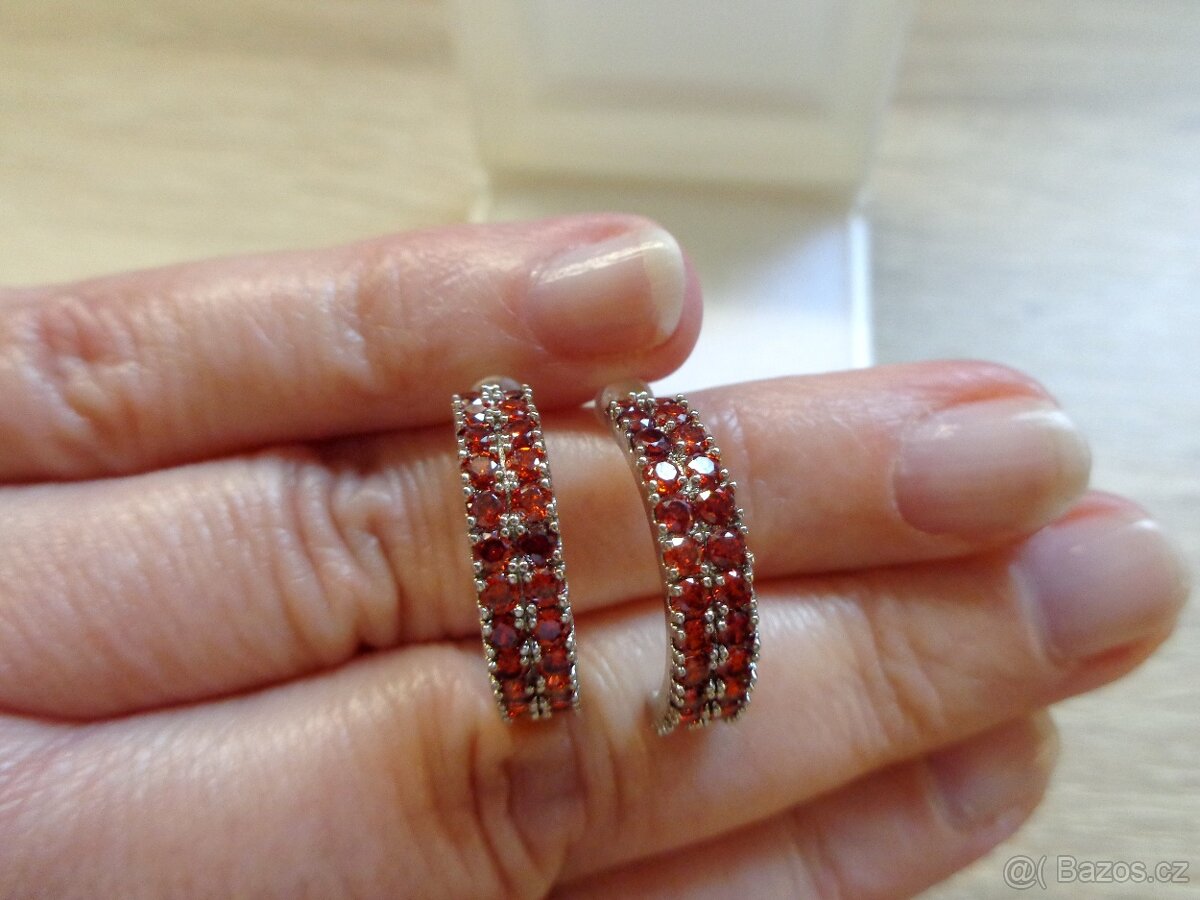 Náušnice do obloučku červené - 3