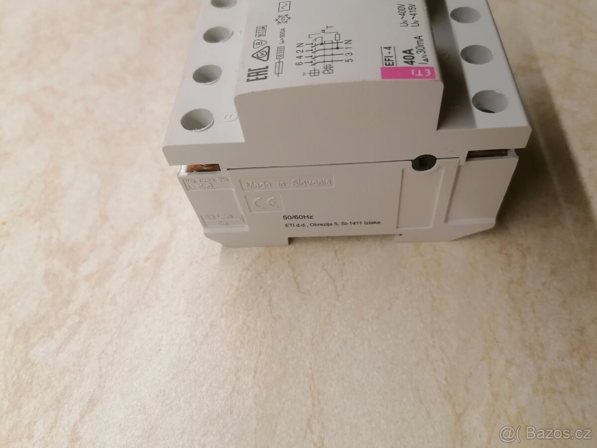 Proudový chránič FI typ AC 40A/4P/30mA - 3