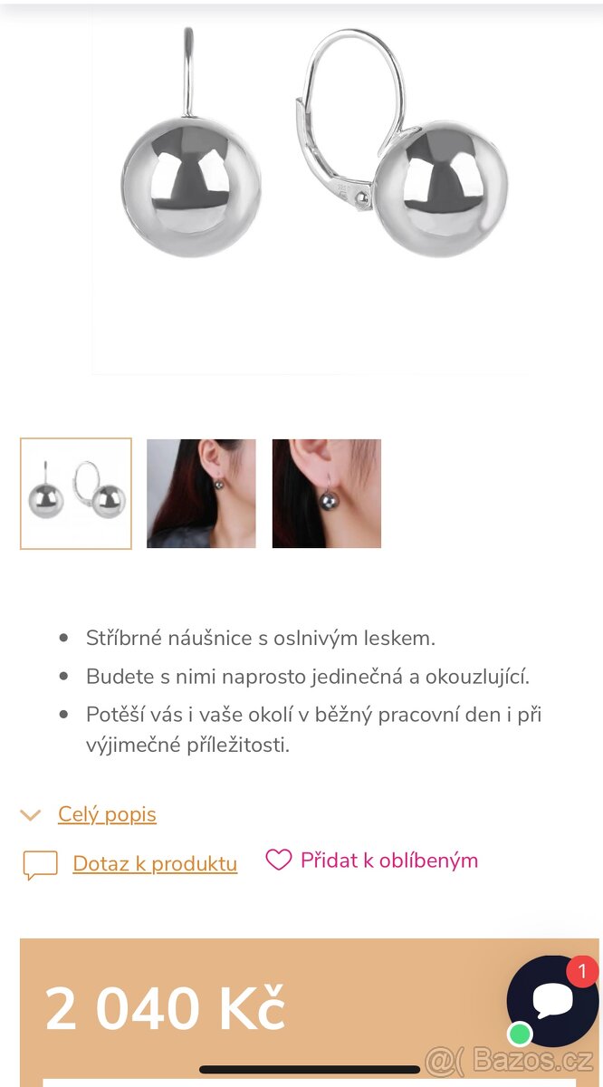 NOVÉ Stříbrné náušnice - 3