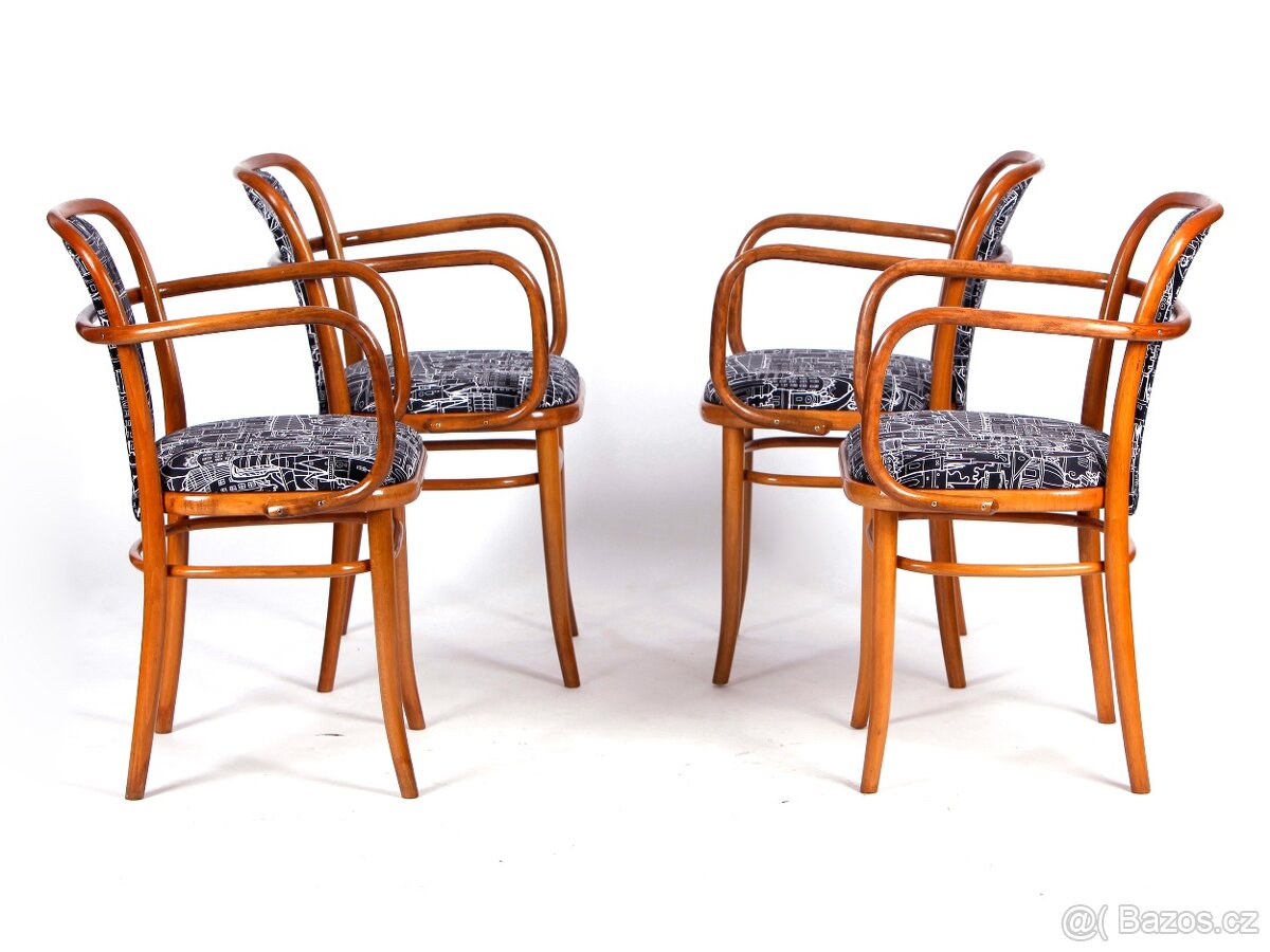 4x křesílka s područkami, židle TON, TOP stav - 3