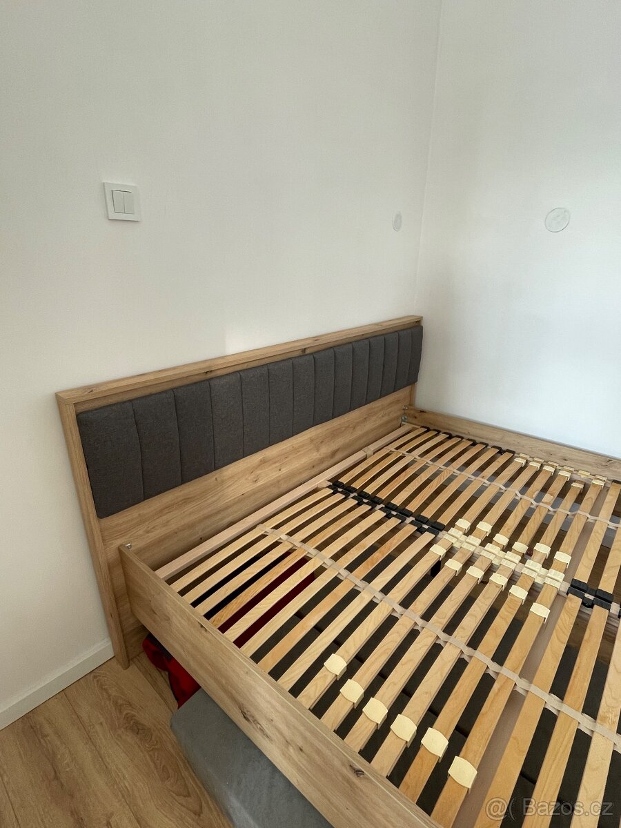 Postel s roštem dub Artisan 160x200 - 3