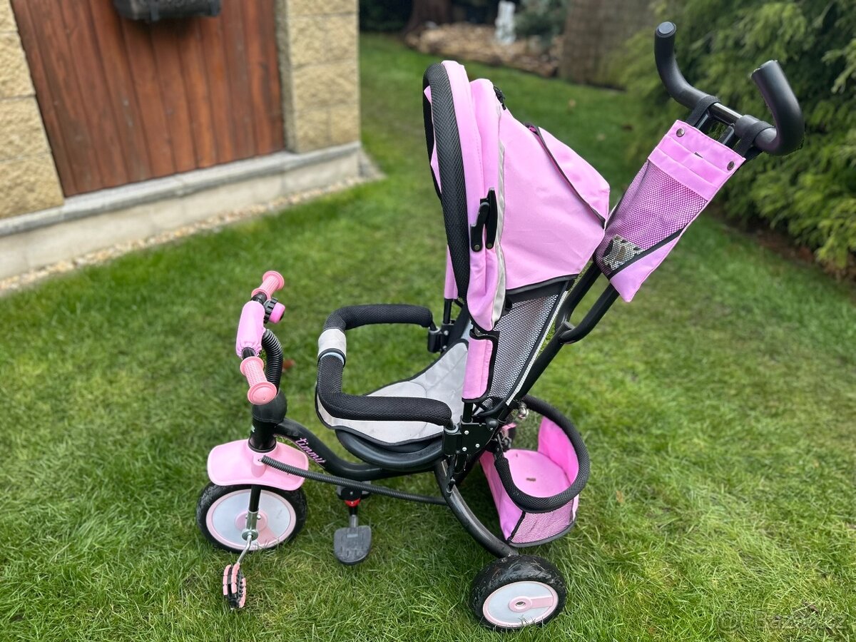 Růžová dětská tříkolka - 3