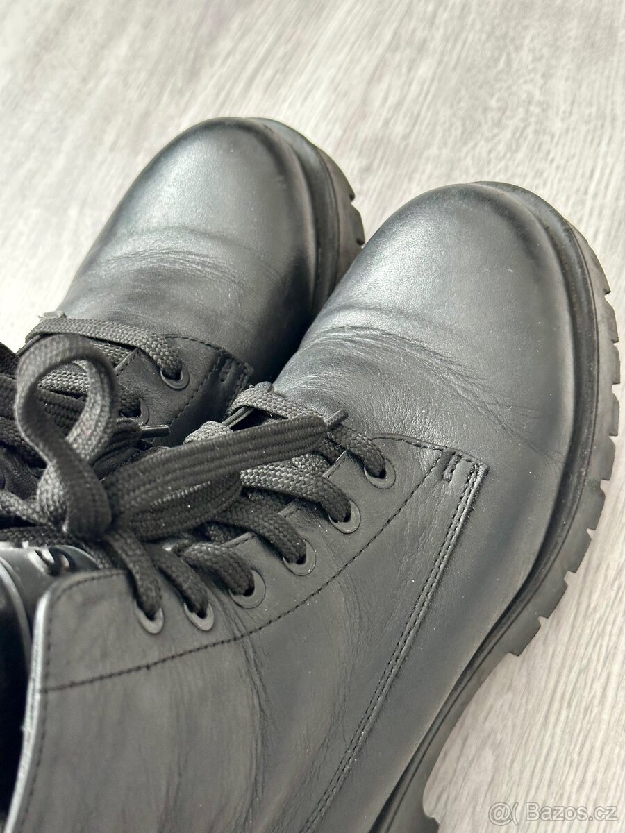 černé kožené boty, vel 37 - 3