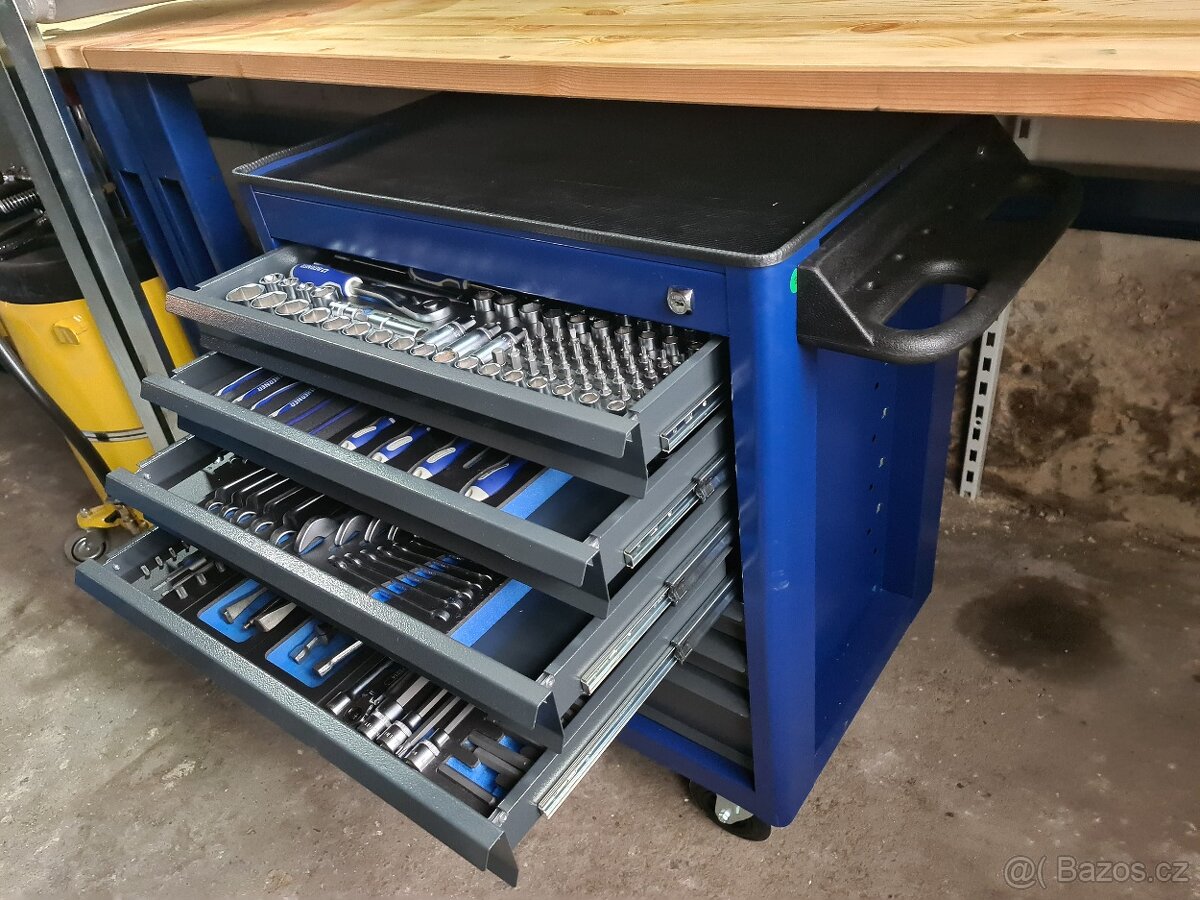 Dílenský pojízdný box BERNER s nářadím - 3