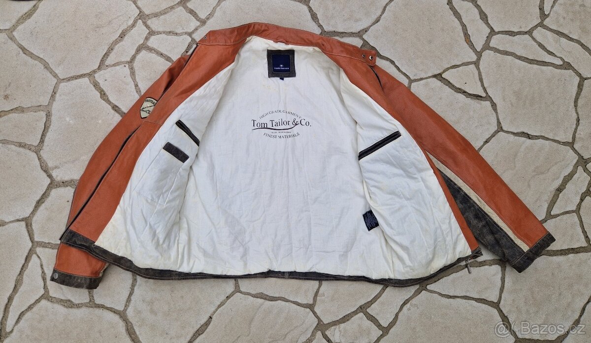 Pánská kožená bunda Tom Tailor velikost L - 3