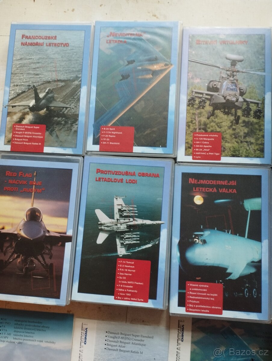 VHS videokazety 28ks letadla v akci original - 3