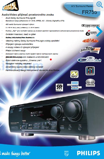 Zesilovač, AV receiver, domácí kino Philips FR755 - 3
