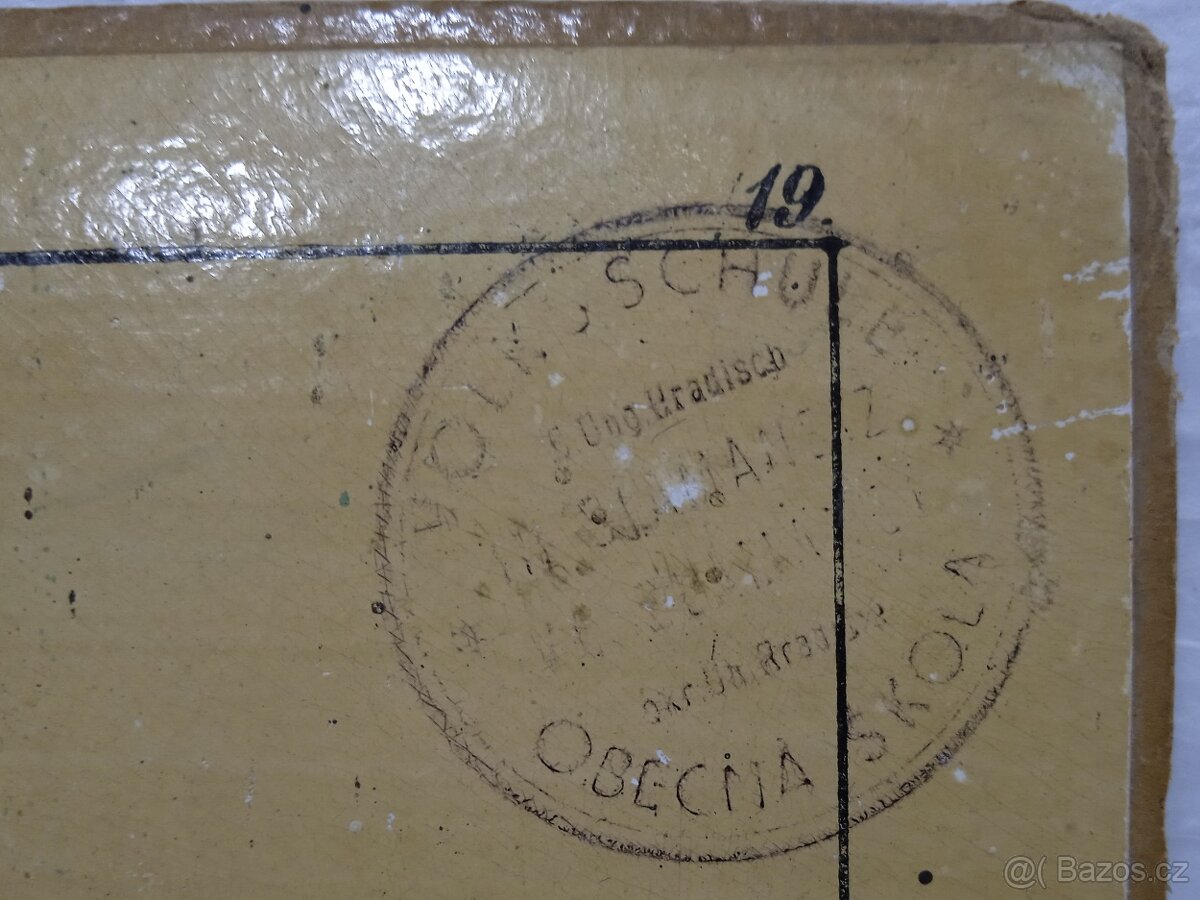 Kloboučník - školní pomůcka 1856 - 36,5x26,5cm - 3