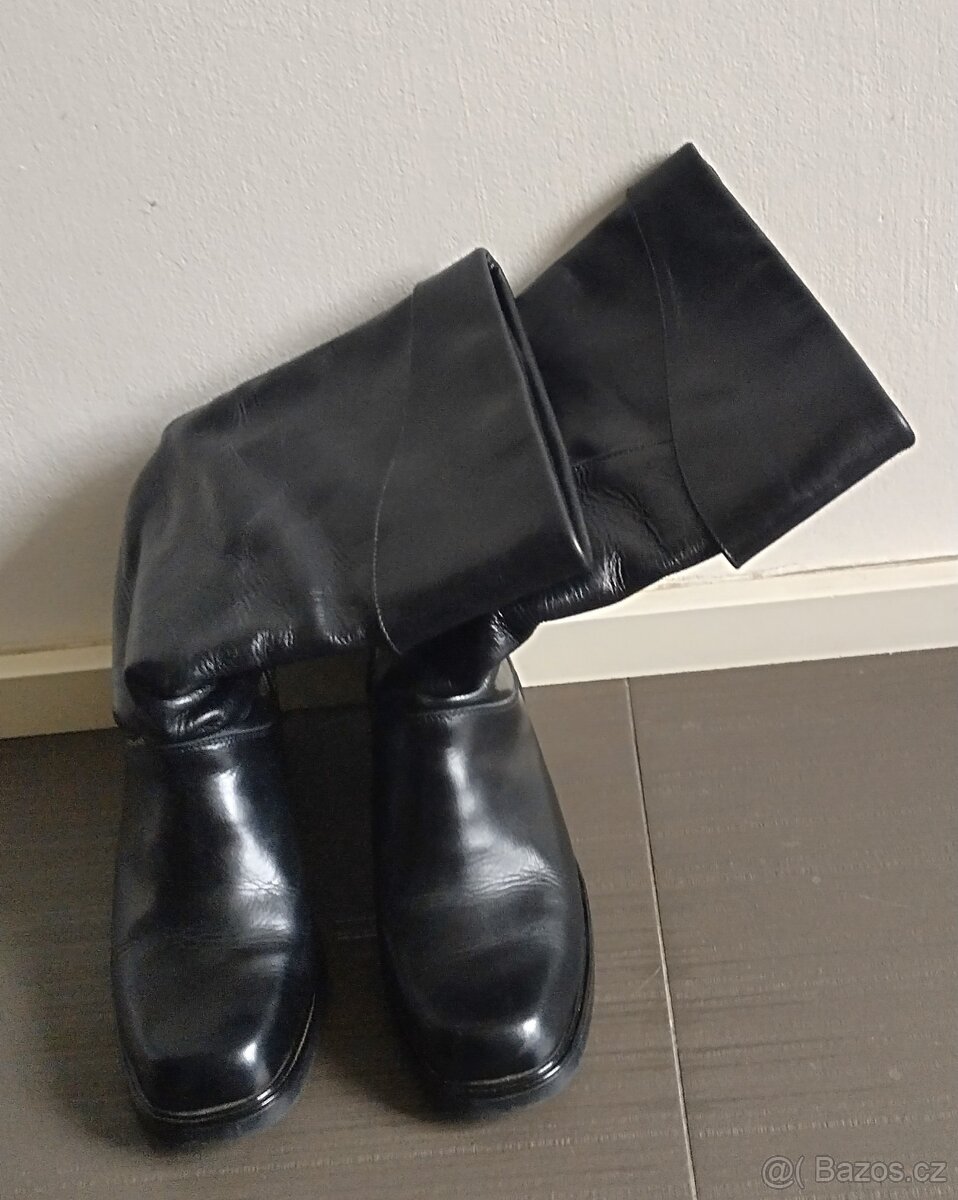 Kozačky dámské černé kožené - 3