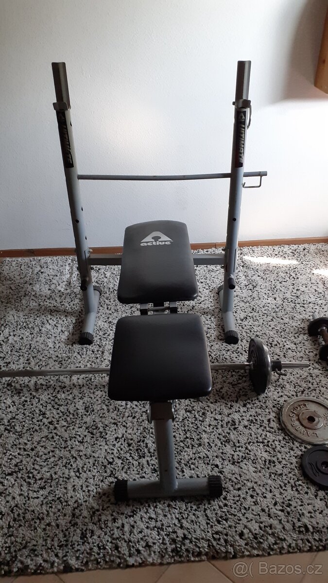 Posilovací lavice + činkový set - 3