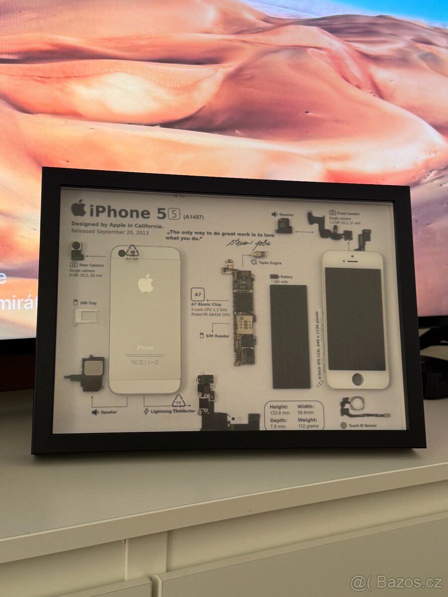 iPhone 5S Wall Art - ručně vyráběná dekorace | A4 rám - 3