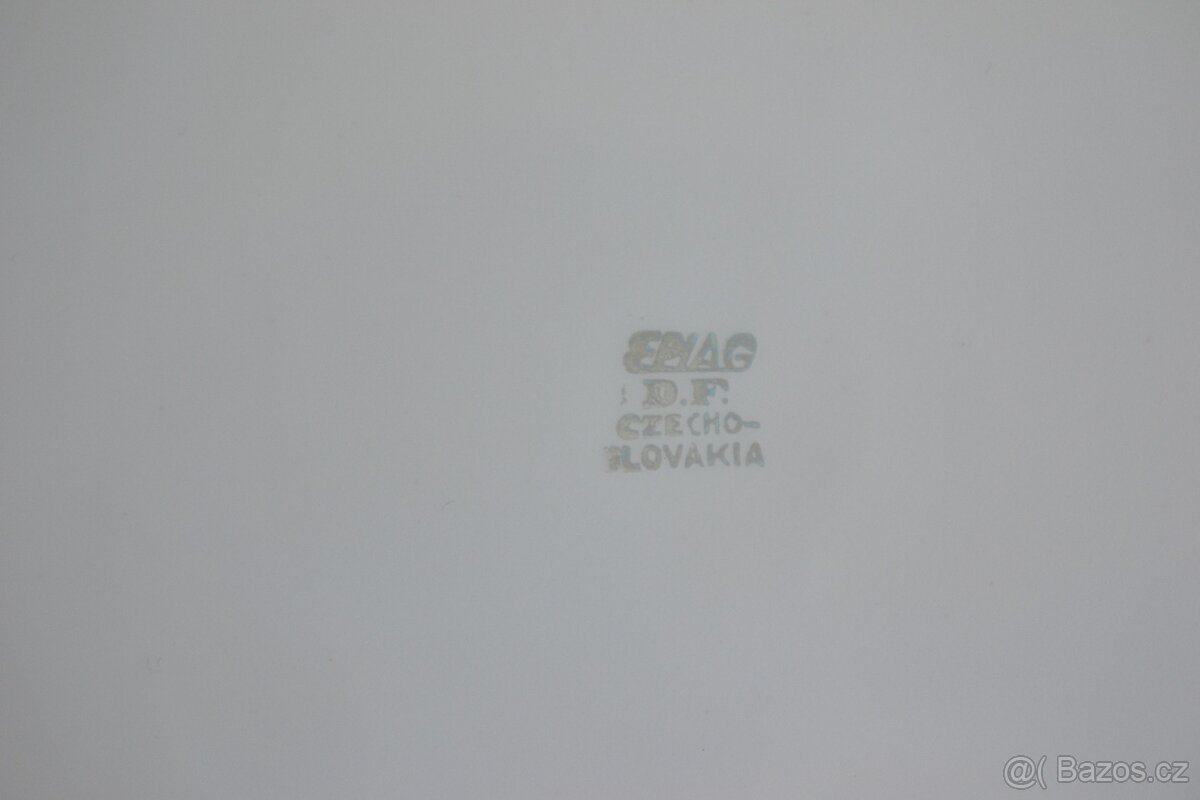 Porcel.plytký talíř starožitný EPIAG - 3