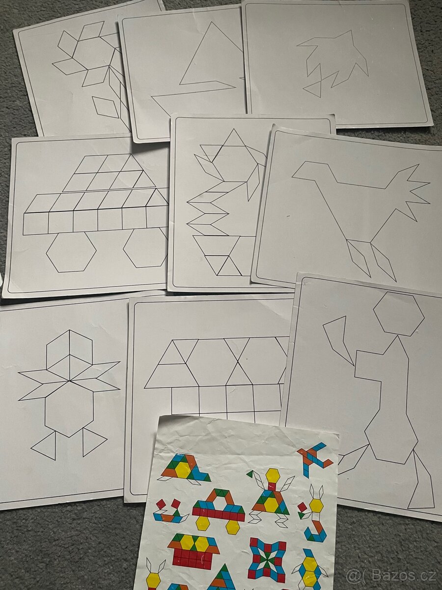 Kreativní dřevěné geometrické tvary, tangramy Woody puzzle - 3