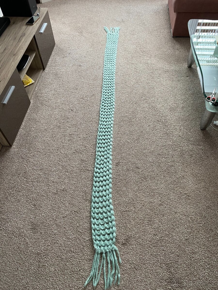 Nová dlouhá dámská pletená šála - světle zelená - 3