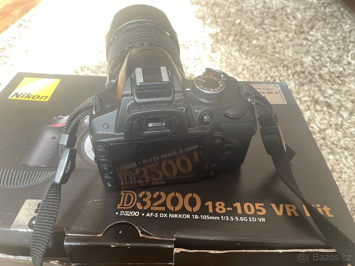 Zrcadlovka Nikon 3200, objektiv 18-105mm - 3