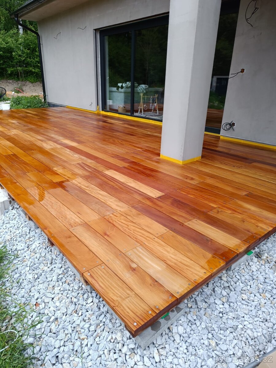 Garapa terasová prkna, nízká cena, hladké/ drážkované - 3