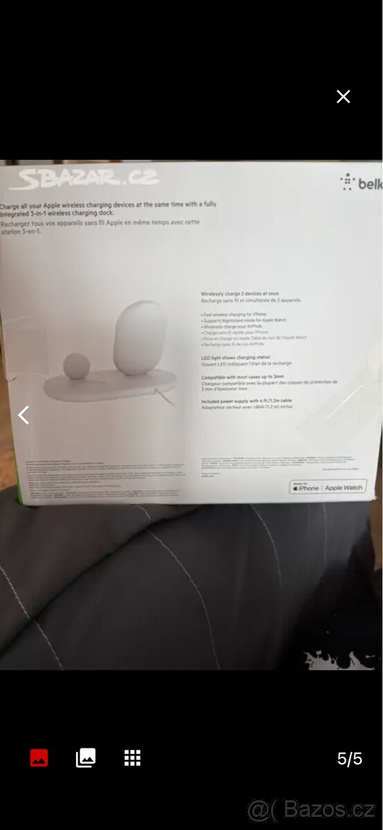Bezdrátová nabíječka pro IPhone /Apple Watch 3 v1 - 3