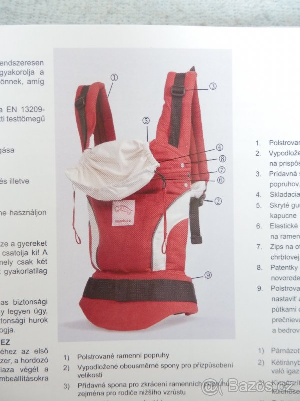 Manduca, ergonomické nosítko, vínová barva - 3