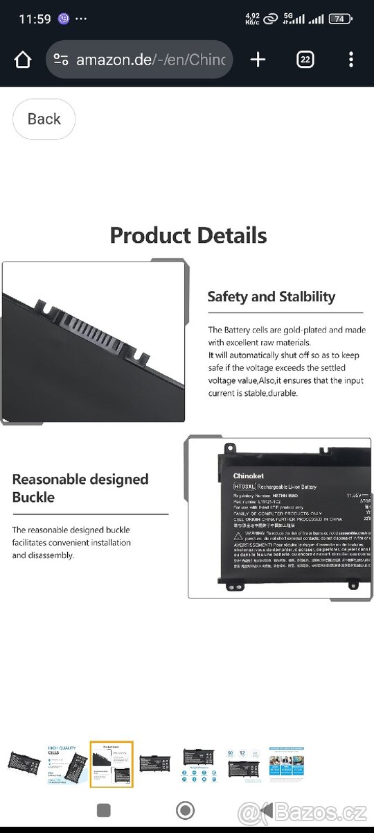 baterie HP HT03XL nová HP 240/245/250 g7 - 3