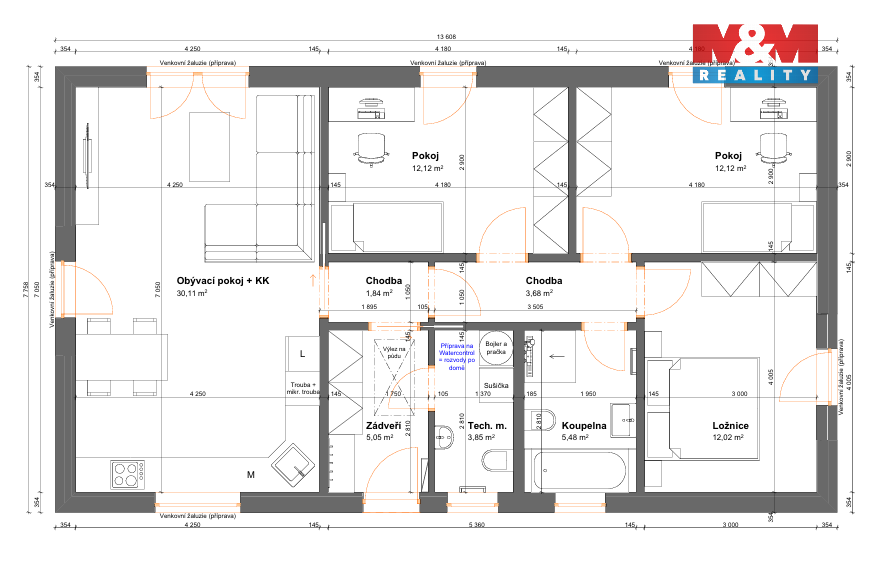 Prodej rodinného domu 4kk, 87m², pozemek 493m² Krušovice - 3