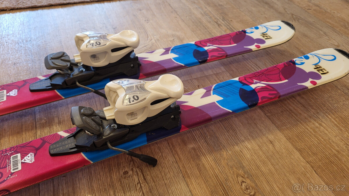 Prodám dívčí lyže K2 136cm, pěkný stav - 3