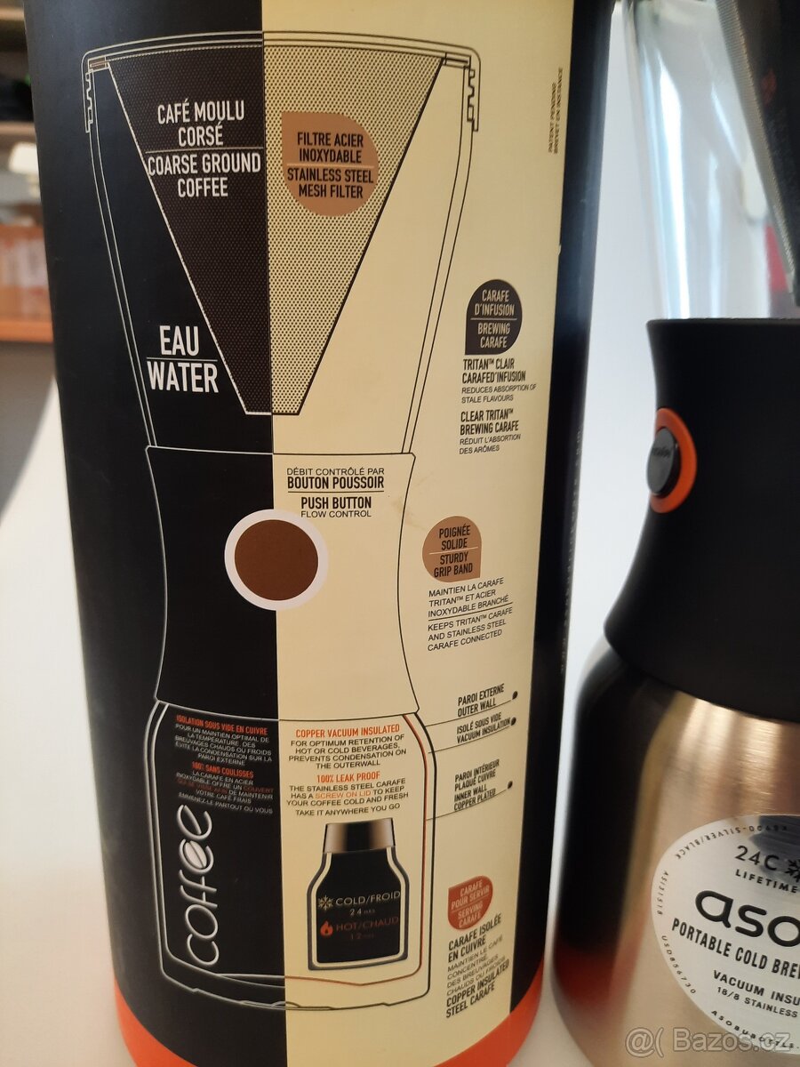 Kávovar Asobu Cold Brew 1 litr stříbrný - 3