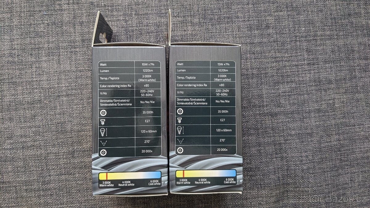 2x Solight LED žárovka 15W 3000K 1220lm - 3